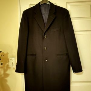 Boggi Milano Single-Breasted Cashmere Blend Men’s Black Coat